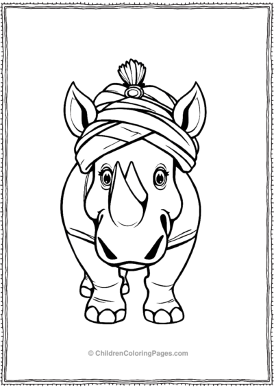 A-Cartoon-Rhino-Wearing-An-Indian-Turban Free PDF Printable