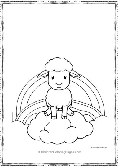 A-Cartoon-Sheep-On-A-Cloud Free PDF Printable