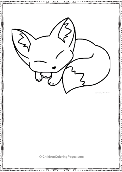 A Cartoon Sleeping Fox Scaled Free PDF Printable