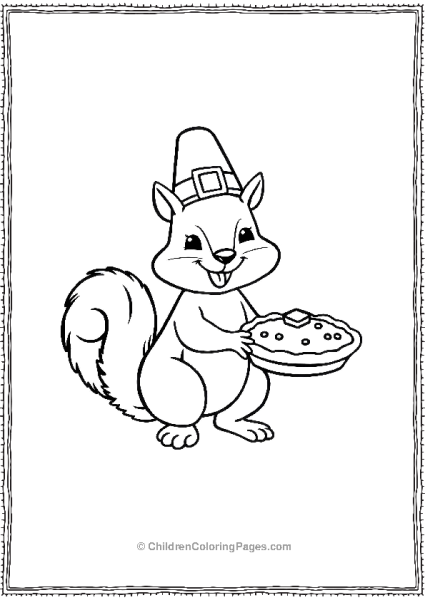 A Cartoon Squirrel With A Pie Free PDF Printable