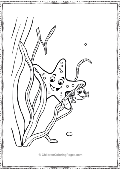 A-Cartoon-Starfish-Playing-Hide Free PDF Printable