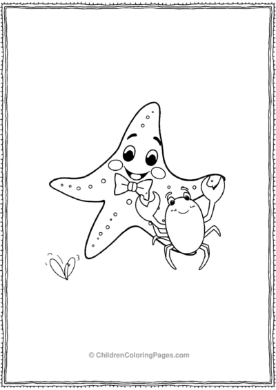 A-Cartoon-Starfish-With-A-Cute-Bow-Tie Free PDF Printable