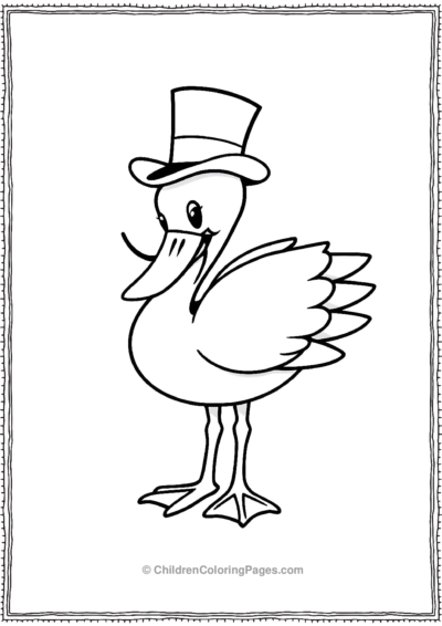 A-Cartoon-Swan-In-A-Hat Free PDF Printable