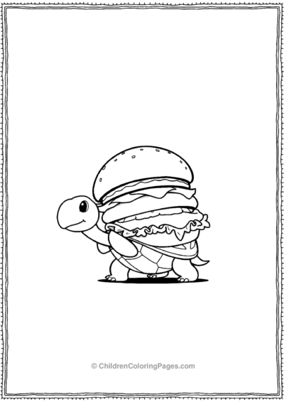 A-Cartoon-Turtle-Carrying-A-Burger Free PDF Printable