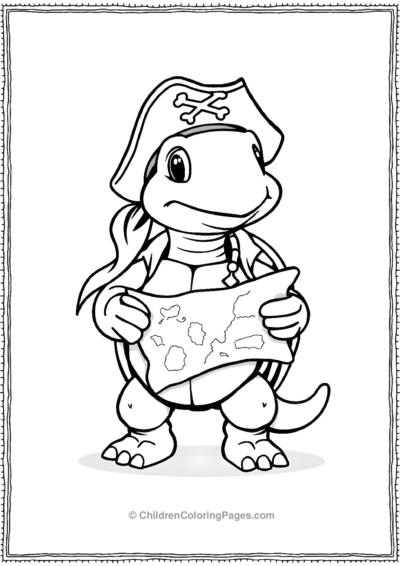 A-Cartoon-Turtle-Dressed-As-A-Pirate Free PDF Printable