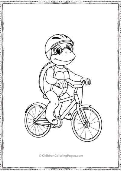 A-Cartoon-Turtle-Riding-A-Bicycle Free PDF Printable