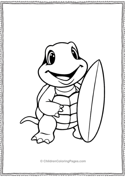 A-Cartoon-Turtle-With-A-Big-Smile Free PDF Printable