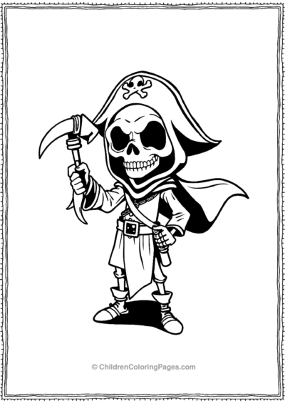 A-Cartooon-Grim-Reaper-In-A-Fun-Pirate-Outfit Free PDF Printable