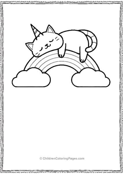 A Cat Unicorn Sleeping On A Rainbow Free PDF Printable