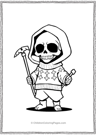 A-Chibi-Grim-Reaper-In-A-Cozy-Sweater Free PDF Printable