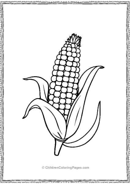 A Corn With Basic Kernals And Husk Free PDF Printable