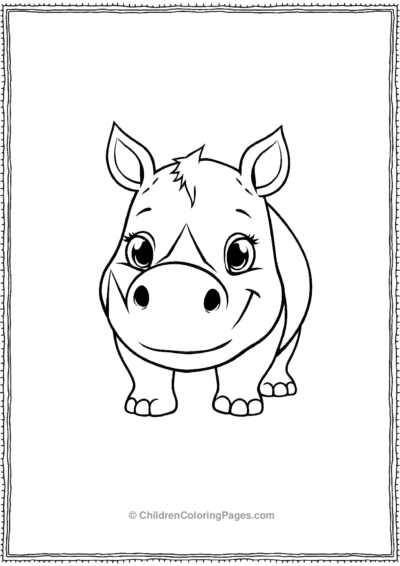 A-Cute-Rhino-Smiling-With-Big-Eyes Free PDF Printable