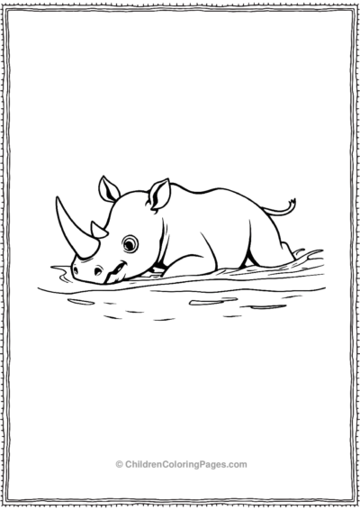 A-Cute-Rhino-Swimming-Laps-In-A-Pool Free PDF Printable