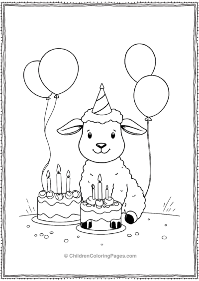 A-Cute-Sheep-At-A-Birthday-Party Free PDF Printable