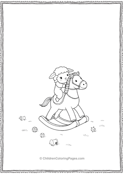 A-Cute-Sheep-Riding-A-Rocking-Horse Free PDF Printable