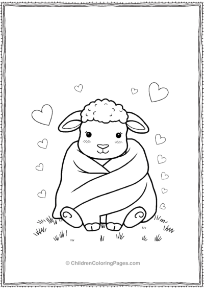 A-Cute-Sheep-Wrapped-In-A-Blanket Free PDF Printable