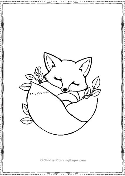 A Cute Sleeping Fox Free PDF Printable