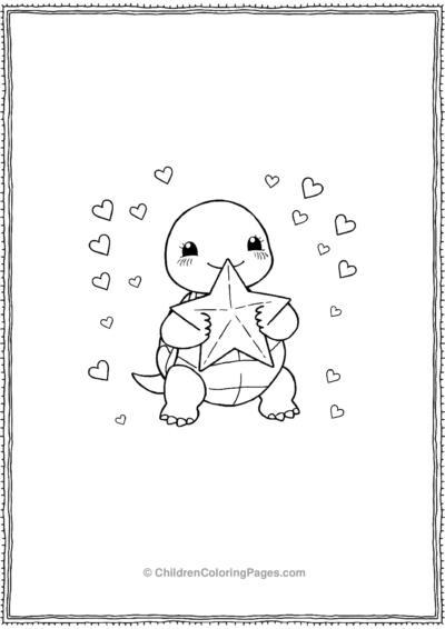 A-Cute-Turtle-Holding-A-Star Free PDF Printable