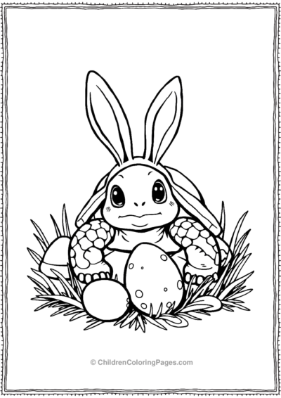 A-Cute-Turtle-Wearing-Bunny-Ears Free PDF Printable