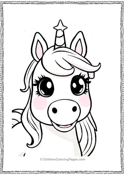 A Cute Unicorn With Big Eyes Free PDF Printable