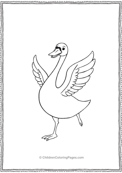 A-Dancing-Cartoon-Swan Free PDF Printable