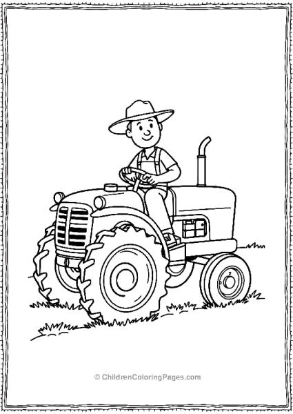 A Farmer Driving A Tractor Free PDF Printable