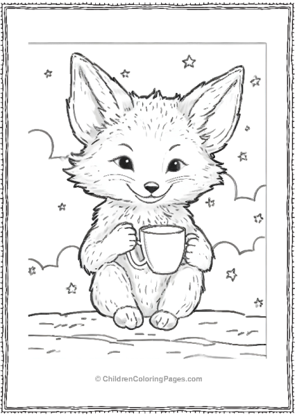 A Fox Drinking Hot Chocolate Scaled Free PDF Printable