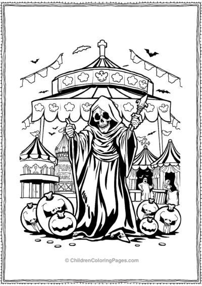 A-Grim-Reaper-In-A-Haunted-Carnival Free PDF Printable