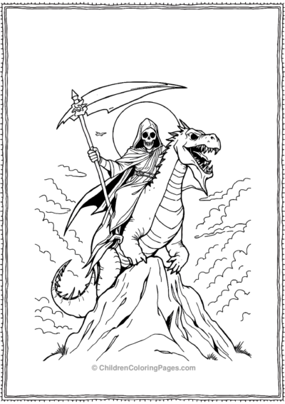 A-Grim-Reaper-On-A-Giant-Friendly-Dragon Free PDF Printable