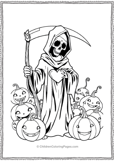 A-Grim-Reaper-With-A-Small-HeartShaped-Scythe Free PDF Printable