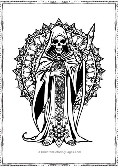 A-Grim-Reaper-mandala Free PDF Printable