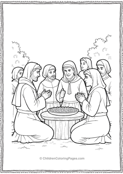 A-Group-Of-Pilgrims-Praying-Together Free PDF Printable