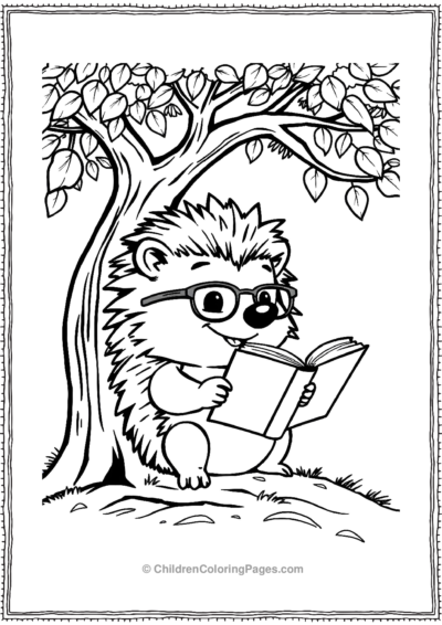 A-Hedgehog-Reading-A-Book Free PDF Printable