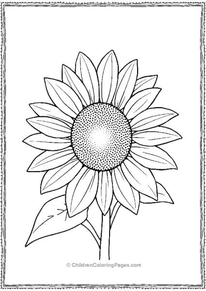 A Huge Sunflower With Pretty Petals Free PDF Printable