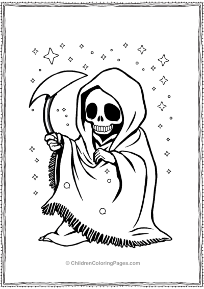 A-Kawaii-Grim-Reaper-In-A-Cozy-Blanket Free PDF Printable