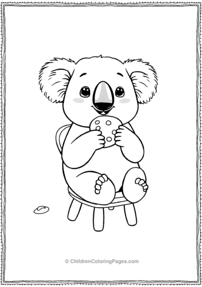 A-Kawaii-Koala-Eating-A-Cookie Free PDF Printable