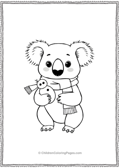 A-Kawaii-Koala-Wearing-A-Scarf-scaled Free PDF Printable