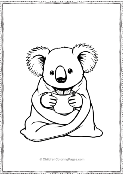 A-Kawaii-Koala-Wrapped-In-A-Blanket Free PDF Printable