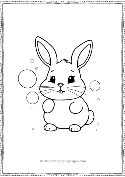 A-Kawaii-Rabbit-Blowing-Bubbles Free PDF Printable