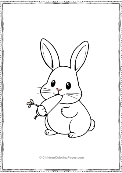 A-Kawaii-Rabbit-Eating-A-Carrot Free PDF Printable