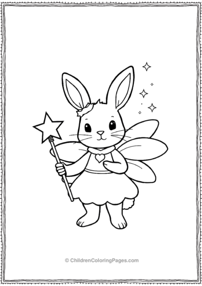 A-Kawaii-Rabbit-Holding-A-Star-Wand Free PDF Printable