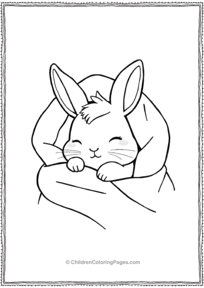 A-Kawaii-Rabbit-Sleeping-Under-A-Blanket Free PDF Printable