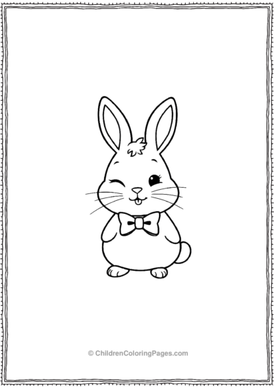 A-Kawaii-Rabbit-Wearing-A-Bow-Tie Free PDF Printable