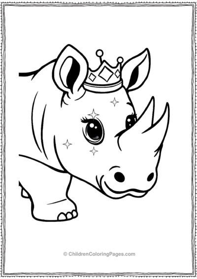 A-Kawaii-Rhino-With-Sparkling-Eyes Free PDF Printable