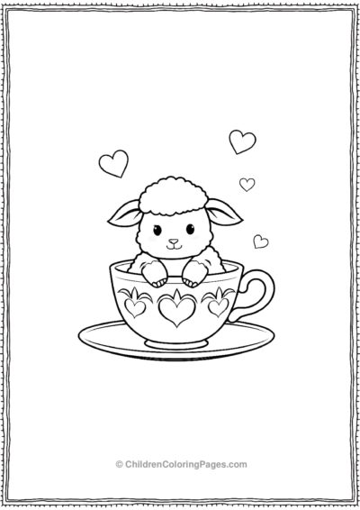 A-Kawaii-Sheep-In-A-Teacup Free PDF Printable