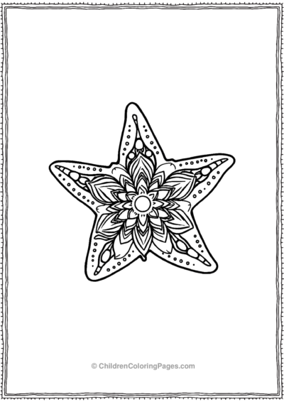 A-Kawaii-Starfish-With-A-Mandala-On-It Free PDF Printable