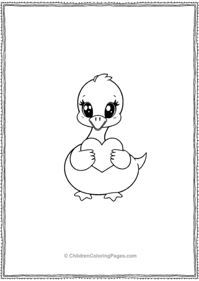 A-Kawaii-Swan-With-A-Heart Free PDF Printable