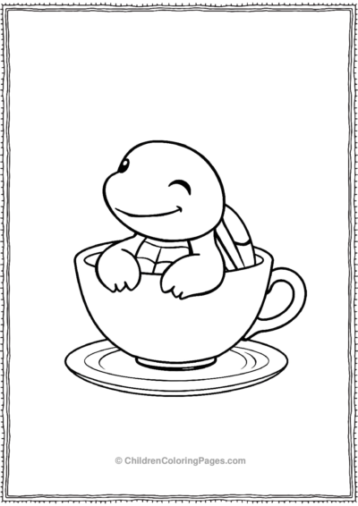 A-Kawaii-Turtle-Sitting-In-A-Tea-Cup Free PDF Printable