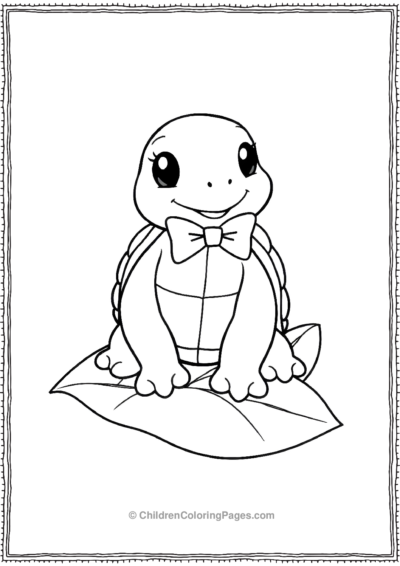 A-Kawaii-Turtle-Wearing-A-Bow-Tie Free PDF Printable