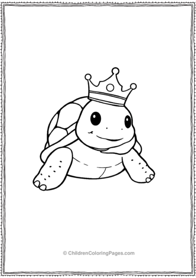 A-Kawaii-Turtle-Wearing-A-Tiny-Crown Free PDF Printable